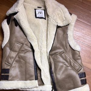 Zara faux sheepskin vest
